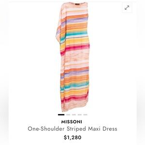 ❌Sold- New Missoni One-Shoulder Striped Maxi Dress